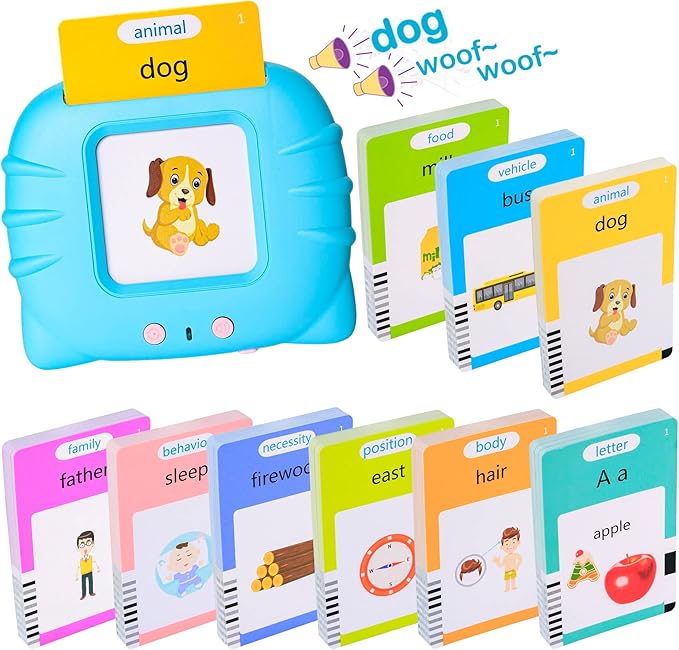 510 Talking Flash Cards for Kids 2-4 - Pocket Speech Therapy Toys for Autism, Montessori Learning