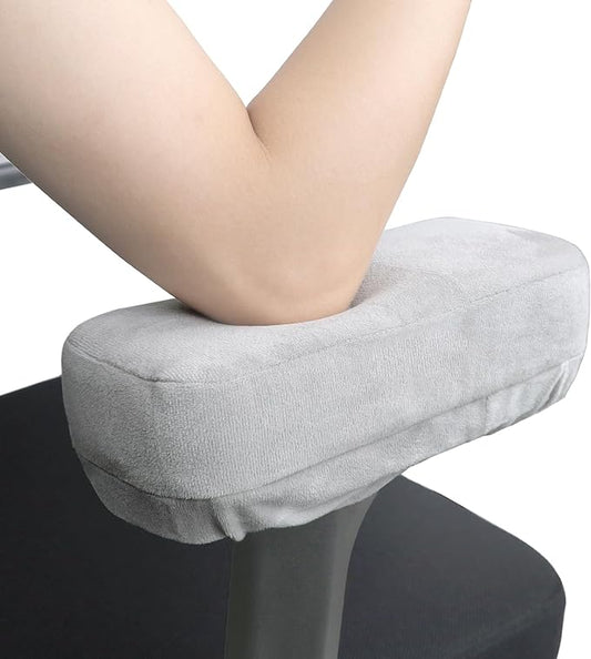 YOUFi Office Chair Arm Pads Extra Soft Velvet Arm Rest Covers for Elbows & Forearms Pressure Relief, Set of 2 Armrest Covers for Desk Chair, Gaming Chair (Gray)