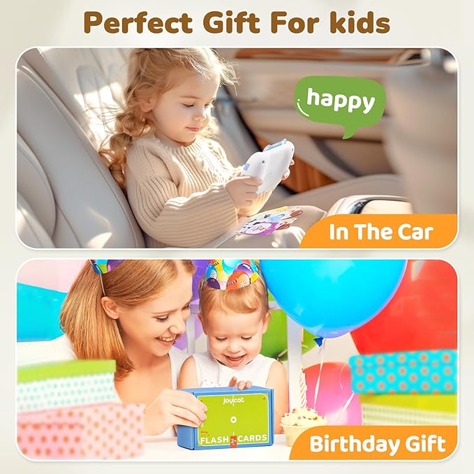 Talking Flash Cards for Toddlers 1-5 Clear Voice & Thick Cards & Easy to Slide in and Out, Independent Play & Speech Development Toys, 16 Topics