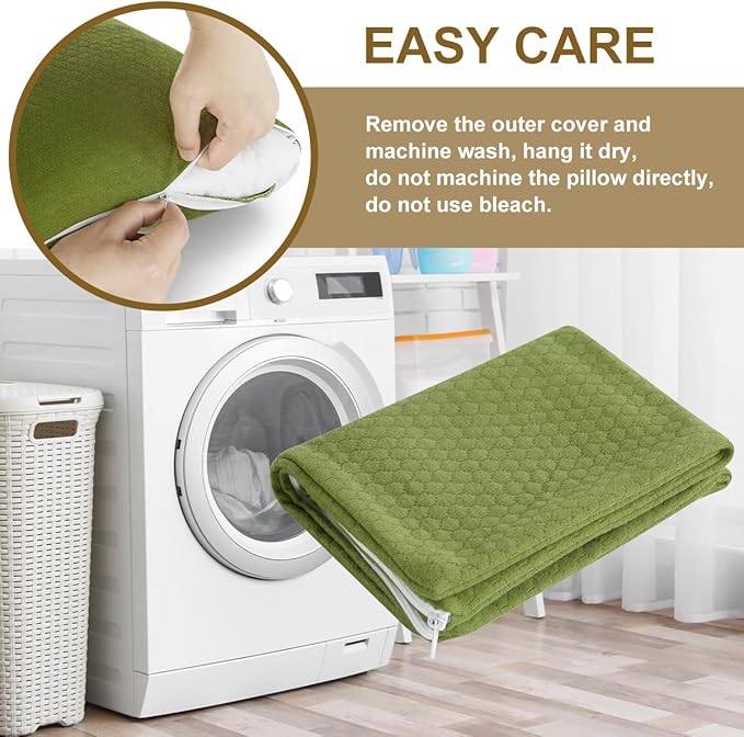 Ivellow Memory Foam Travel Pillow - Compact, Lightweight, Breathable & Hypoallergenic - Adults & Kids - Camping, Hiking, Travel - Avocado Green