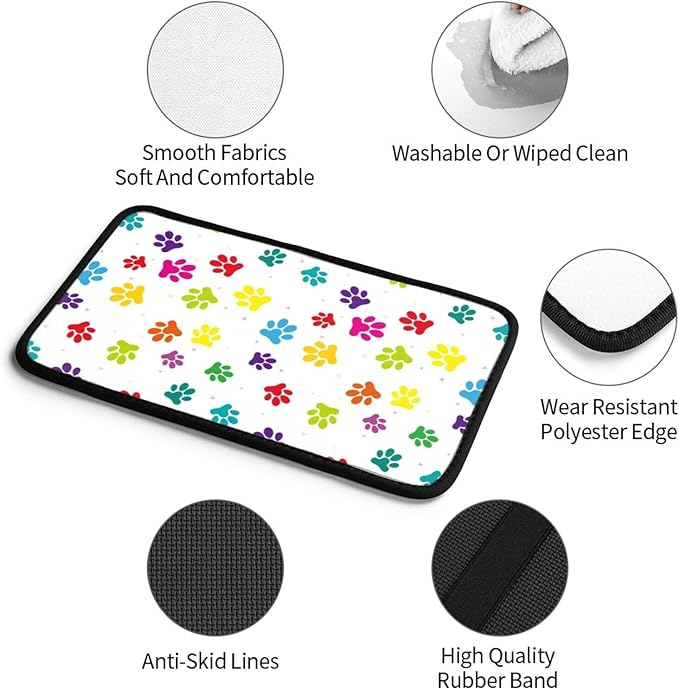 DORKEIXIA Colorful Dog Paw Prints Auto Center Console Armrest Pad Universal Car Center Console Cover Seat Box Cover for Sedan, Van, SUV, Truck Car Accessorie