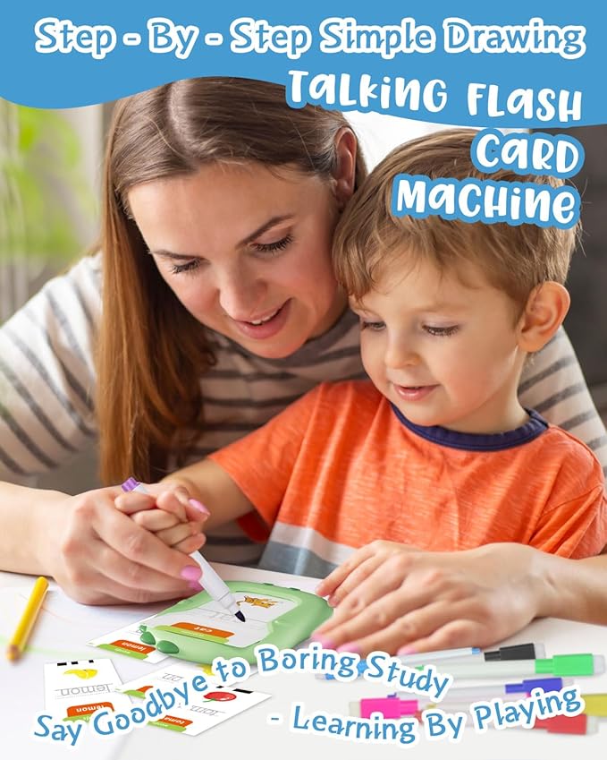 336 Words Reusable Writing Drawing Talking Flash Cards Montessori Toys for Toddlers, Pocket Speech Therapy Toys for Ages 1 2 3 4 5 6 Year Old Kids, Autism Learning Toy for Daughter Son Birthday Gifts