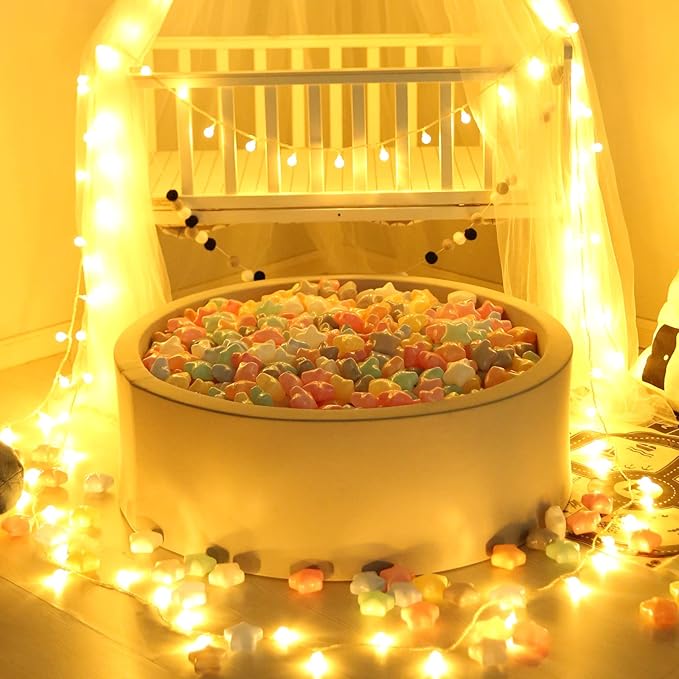 GOGOSO Star Ball Pit Balls for Kids - 100pcs Friendship Bracelet Balls Play Balls Soft Plastic Balls for Toddler Ball Pits Play, Pool Tent Party Favors Summer Water Bath Toy