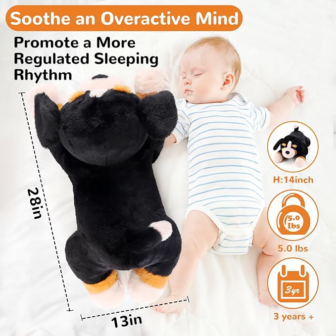 Bernese Mountain Dog Weighted Stuffed Animals - 28 Inch 5.0 Pounds Weighted Plushies Dog Stuffed Animal - Large Plush Pillow - Cute Plush Toy Gift for Kid & Adults (28" 5.0 lbs)