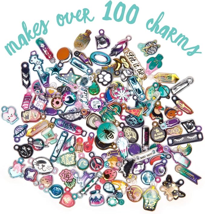 Craft-tastic — Puffy Charming Charms — Designs Pins, Necklaces, and Bracelets — Fun Creative Craft Kit for Ages 8+