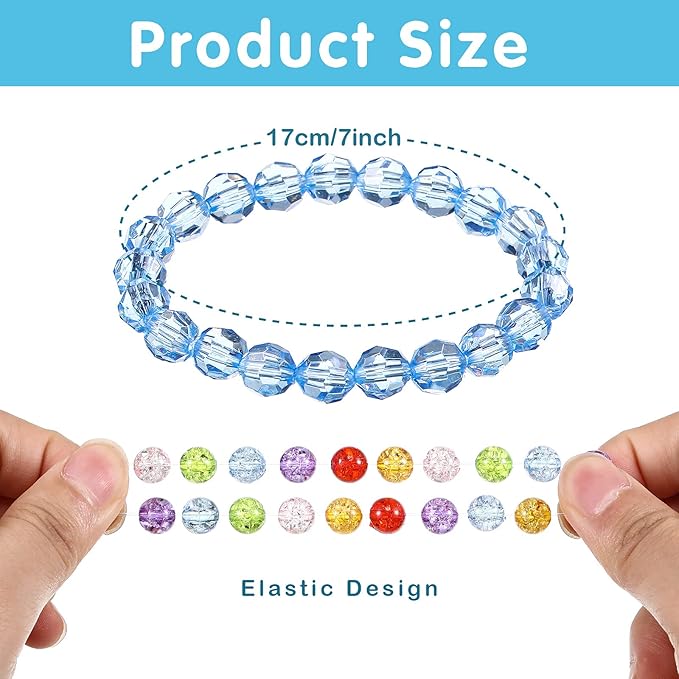 Junkin 16 Pieces Kids Bracelet for Girls Princess Bracelet Cute Rainbow Bead Bracelets Little Girls Jewelry for Birthday Party Favors Valentine's Day Exchange Gifts