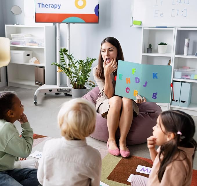 CHEFAN Foldable Felt Board for Toddlers Stand Flannel Board for Kids as Learning Board for Preschool Classroom and Daycare | Use with Felt Set Felt Book as Story Telling Board | Purple Medium