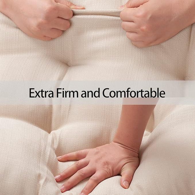 FUNHOME Outdoor Bench Cushion 48 x18 inch with Non-Slip Grips,Water Resistant Porch Swing Cushion,Bench Pillow Pads,Tufted Cushions for Patio Garden Furniture,48" Seat Cushions(Antique Beige)