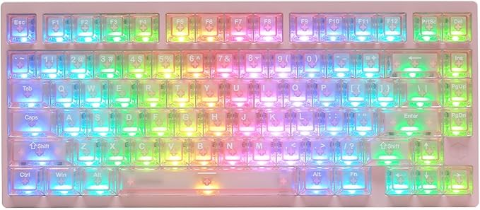 MG75MAX 81 Keys Wired Magnetic Switch Keyboard, 256KHZ Single Key Scan Rate, PCB Nano-Coating Waterproof, Hall Effect, 8KHZ/ARGB/CNC Aluminum Gaming Keyboard(Pink)