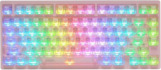 MG75MAX 81 Keys Wired Magnetic Switch Keyboard, 256KHZ Single Key Scan Rate, PCB Nano-Coating Waterproof, Hall Effect, 8KHZ/ARGB/CNC Aluminum Gaming Keyboard(Pink)