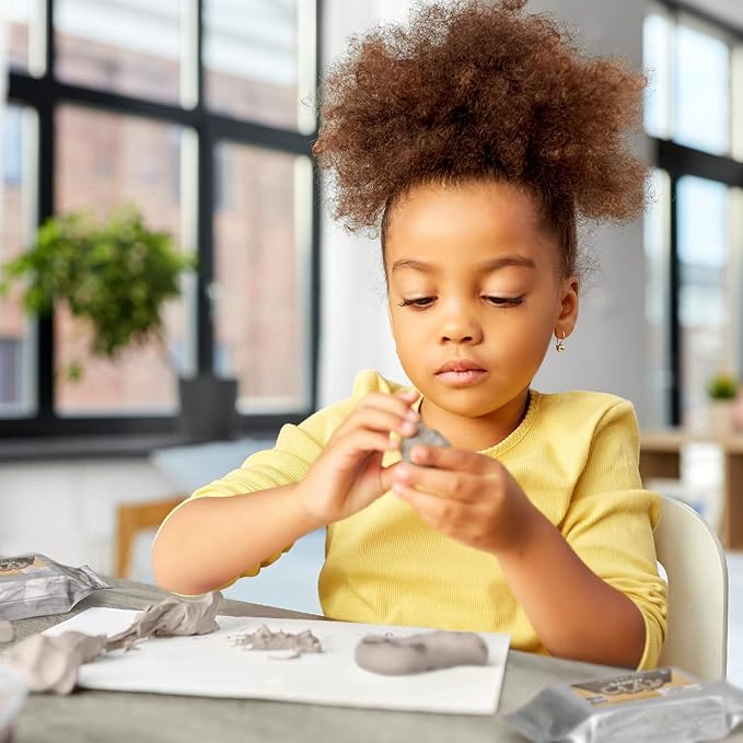 Arteza Kids Air-Dry Modeling Clay Kit, 2 x 0.8-oz Packs, Handprint and Baby Footprint Kit, Paw Print Keepsake, with Sandy Clay Tools and Accessories for Kids’ Crafts and Sensory Play