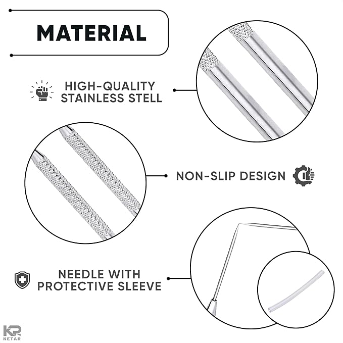 KETAR 4Pcs Modeling Clay Sculpting Tools Stainless Steel Clay Pottery Sculpting Tools Carving Tool Set Modeling Clay Tools Set - Modeling Clay Artist Needle Set Pottery Clay Cutter Art Kit