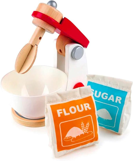 Hape Wooden Mighty Mixer Kitchen Plaset| Educational Pretend Play Baking Mixer Toy Kitchen for Preschoolers Ages 3 Years & Up