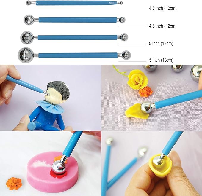 EuTengHao 61Pcs Ceramic Clay Tools Kit Pottery Tools Clay Sculpting Shapers Carving Tool Set Contains Most Essential Wooden Clay Tools for Potters Beginners