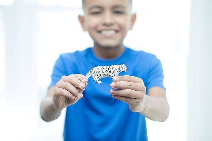 Schleich Wild Life Realistic Prowling Snow Leopard Figurine - Intricately Painted and Highly Detailed Wild Animal Toy, Durable for Education and Fun Play, Perfect for Boys and Girls, Ages 3+