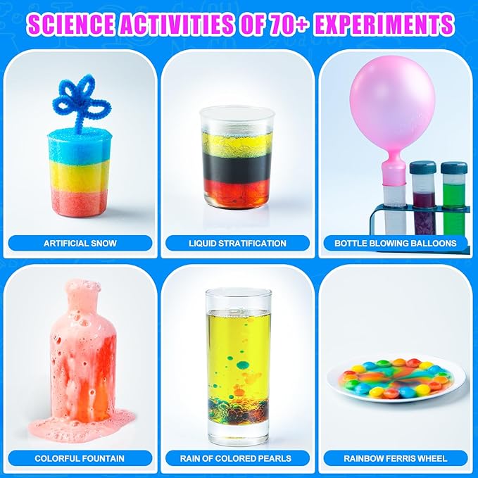 70+ Lab Experiments Science Kits for Kids - STEM Projects Educational Scientific Toys for Kids 4 5 6 7 8 9 10 12 Years Old, Christmas Birthday Gifts for Boys and Girls, Chemistry Set