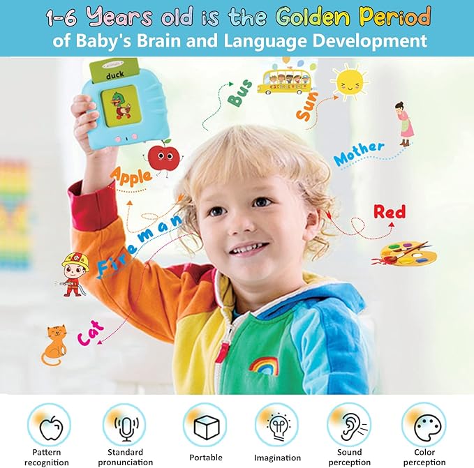 Toddler Learning Toys for 2 3 4 5 6 Year Old Girls Boys: Talking Flash Cards Speech Therapy Toys Autism Toys Preschool Educational Toys Games 224 Sight Words Kids Brithday Gifts