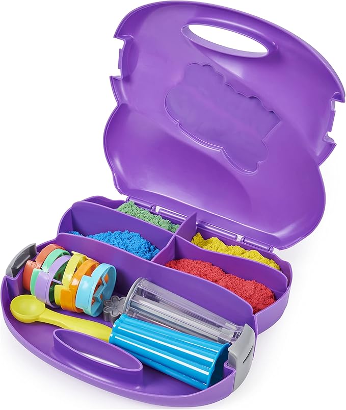 Kinetic Sand, Sandwhirlz Playset with 3 Colors of Kinetic Sand (2lbs) and Over 10 Tools, Play Sand Sensory Toys for Kids Aged 3 and up