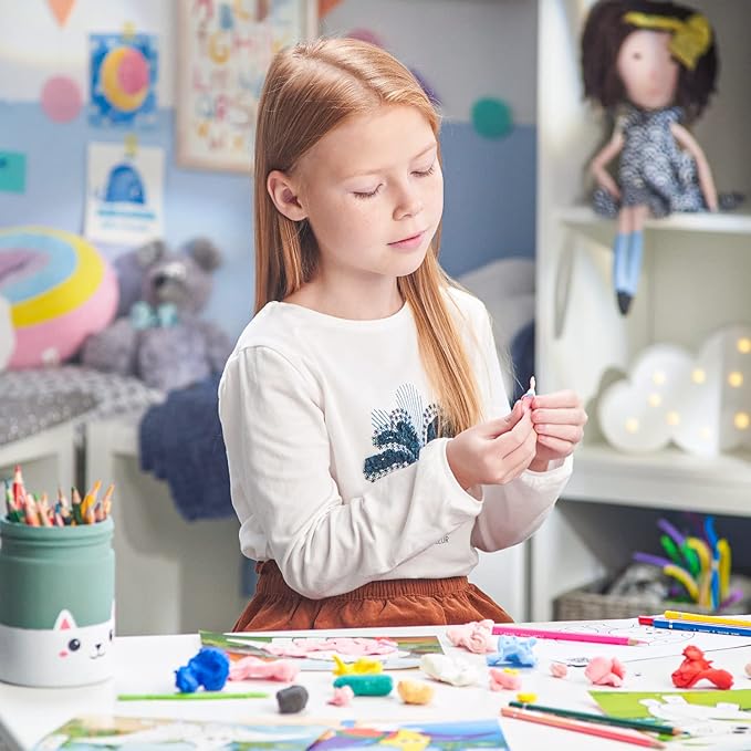 Arteza Kids Air Dry Clay, 35 Bars, Dinosaur Modeling Clay by Numbers Kit, Craft Supplies for Learning Centers and Educational Playtime