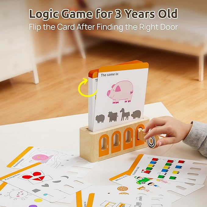 TOP BRIGHT Montessori Flash Cards for Toddlers - Numbers, Shapes & Colors, Logic Key Montessori Toys for 2 Year Old, Preschool Learning Activities for 2 3 4 Years Old