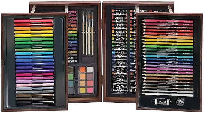 Art 101 Deluxe Classic Drawing Kit, Brown, 170 Pieces (54170)