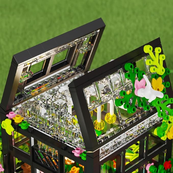 Flower House Building Set with LED, City Street House Flower Shop Building Blocks Toy, Valentine Gift for Girls 8-12 Year, Mini Brick 680pcs