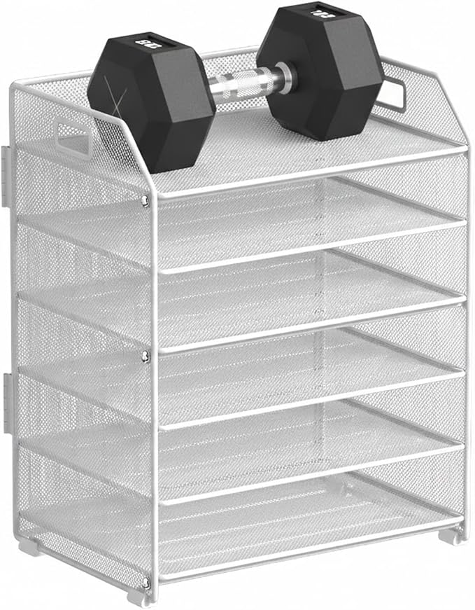 6 Tier Desk Organizer, Heavy-Duty Thick Metal Letter Tray Organizer, Large Capacity Desktop File Organizer for Heavy Files, Easy to Assemble for Home, Office & Classroom,Black,White