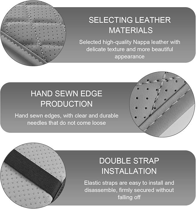 Arwrilt Car Center Console Cover, Leather Automotive Armrest Cushion with 2 Storage Bags, Breathable Armrest Cover, Universal Waterproof Arm Rest Protection Pad for SUV, Sedan, Truck (Gray)