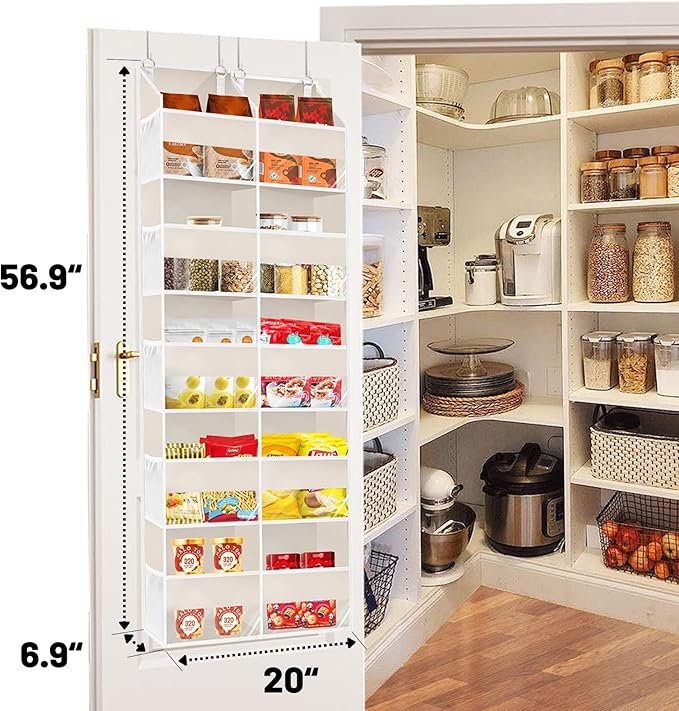 Ofiray-home Over the Door Organizer 5 Tiers,Extra Large Behind Door Storage of 10 Compartments,80 lbs Weight Capacity Over the Door Storage, Door Hanging Organizer for Closet, Diaper Organizer, Beige