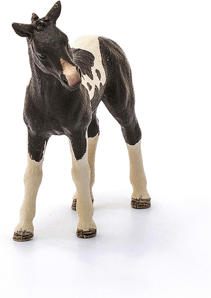 Schleich Pinto Foal Toy Figure, Realistic Spotted Horse for Kids, Farm World Collection, Ages 3+