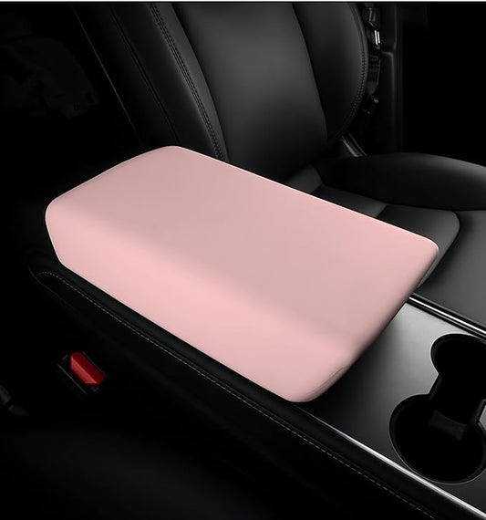 frani Center Console Armrest Cover Designed for Tesla Model 3 2017-2023/Model Y 2020-2025(Not for Model Y Juniper),Non-Slip Designed with EZ Snap On Install-Pink