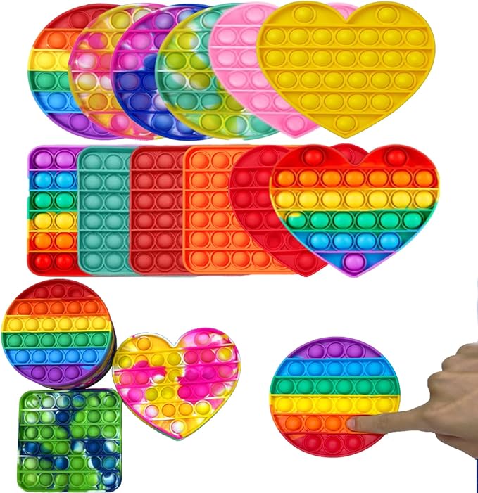 36pcs 5in Random Pop Bubble Fidget Sensory Toys, Pop Toy Bulk for Party Favor, Classroom Student Prizes Easter Basket Goodie Bag Stuffers Christmas Valentine Gift for Kid