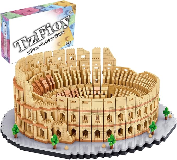 Italy Rome Colosseum Building Blocks Set (5594Pcs) Famous World Architecture Amphitheatre Educational Toys Micro Bricks for Kids Adults