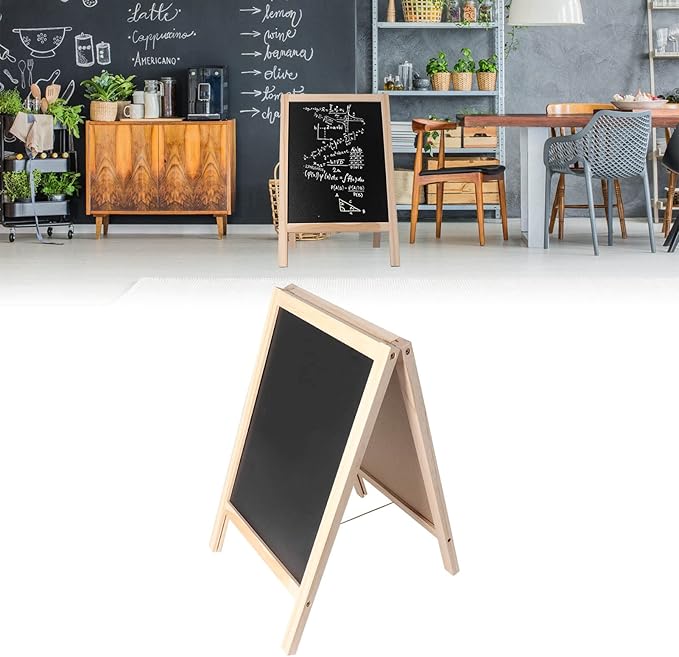 Jeanoko Kids Easel Whiteboard, Kids Easel Double Sided Foldable Standing Large Painting Space Poplar Structure Wooden Easel 25x40cm with Accessories