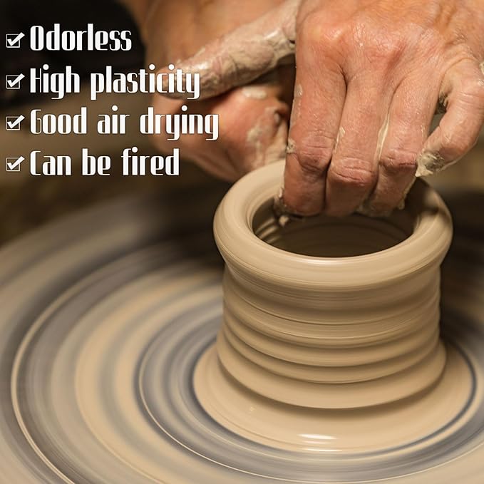 Landical 6 Pack Air Dry Clay 6 lbs Self Hardening Pottery Clay Porcelain All Purpose Natural Modeling for Adults Kids Beginners Advanced Sculptors DIY Crafts Art, 6 Colors