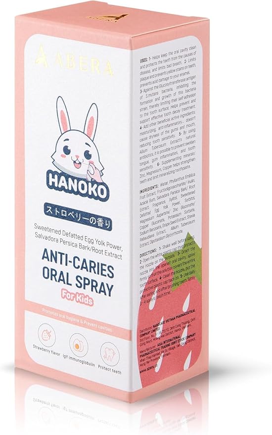 Abera Anti-Caries Kids Oral Spray, Fluoride Free Toddler Toothpaste Helper for Cavity Repair and Fresh Breath, 360 Degree Rotating Spout Easy to Use for Newborn to Preschooler,1.35 fl Oz, Pack of 3