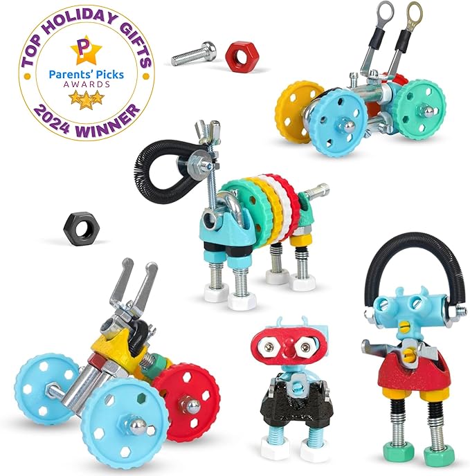 Jumbo Kit Educational Build Your Own Robot Toy, Stem Classroom Games for Group Play & Family, Valentine Birthday Gifts for Kids Montessori Play Kit, Steam Toys for Kids Ages 6 7 8 9+