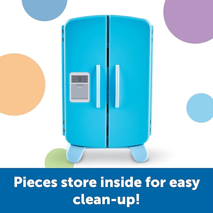 Learning Resources Sorting Snacks Mini Fridge, Educational Snack Toys, Fine Motor Toys, Food Toys, Gifts for Kids, Ages 3+, 51 Pieces