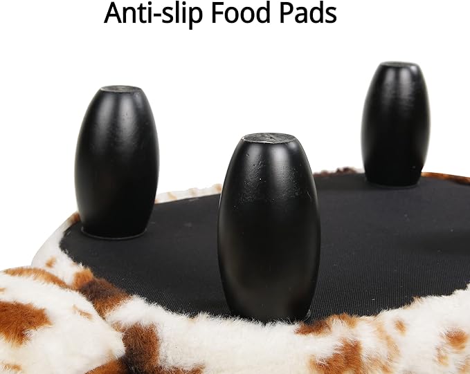 GIA Ottoman with Storage, Foot Stand and Wooden Legs, Shorthorn Dairy Cow, Brown and White