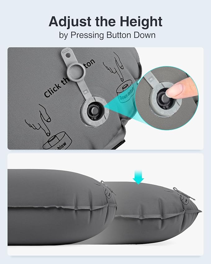 Luxtude Inflatable Lumbar Pillow for Airplane Travel, Lumbar Support Pillow for Office Chair/Car, Self-Inflating Travel Lumbar Pillow Back Support, Lower Back Pillow for Reducing Lumbar Pain