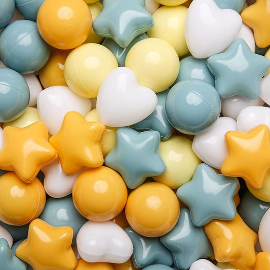 GOGOSO Ball Pit Balls,Plastics Balls for Ball Pit, Stars Hearts Shape for PastelBall for Toddlers Kids