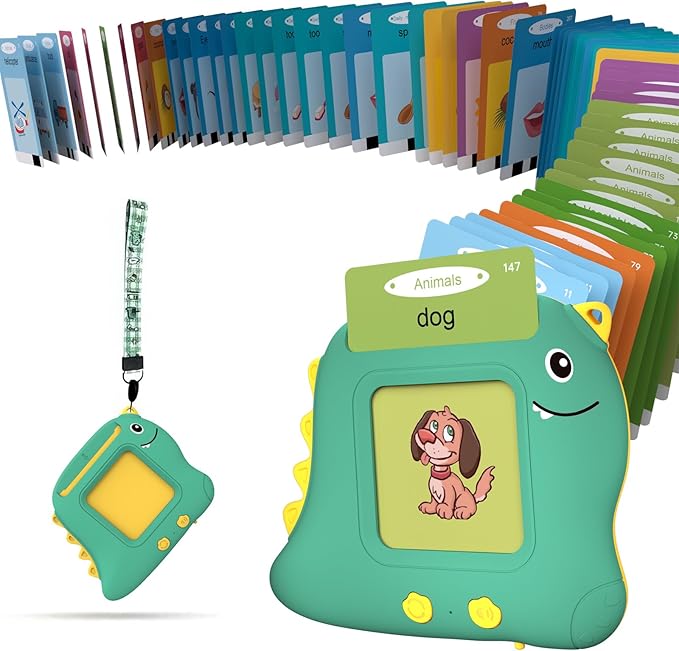 Talking Flash Cards, Montessori Learning Toy for Toddler, Autism Sensory Product Speech Therapy Toys, Preschool Kindergarten Educational Toy Sight Words Phonics for 2 3 4 Year Old Boys Girls