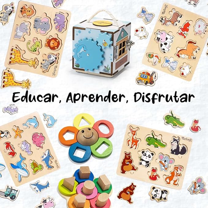 Wooden Puzzles for Toddlers 1-3 (Farm)