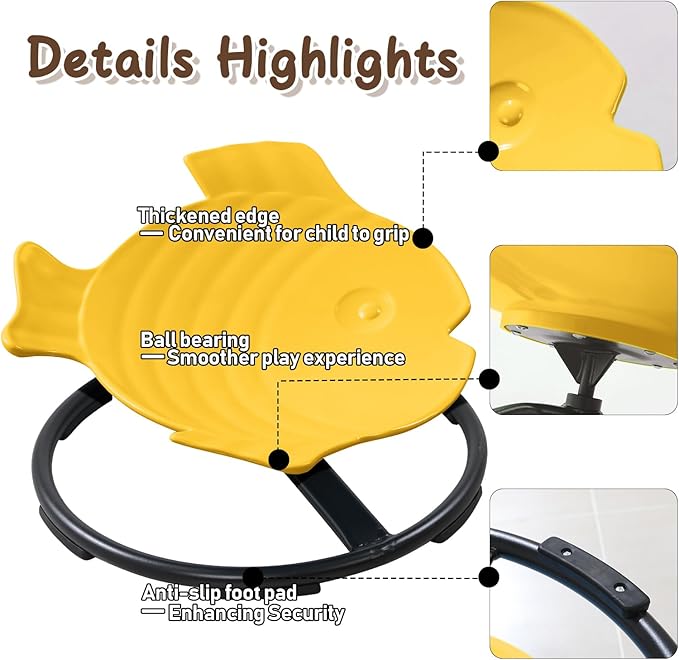 Autism Sensory Products Sit and Spin Kids Swivel Chair for Kids Toddlers Sensory Spinning Seat Improve Kids' Carsickness, Seasickness, Airsickness