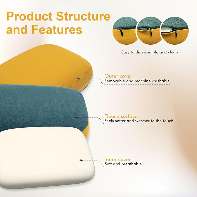 IWVE Thick Camping Memory Foam Pillow, Compressible & Ultralight Travel Pillow for Backpacking - Ergonomic Neck & Lumbar Support for Side Sleepers, Compact for Hiking, Car, Airplane