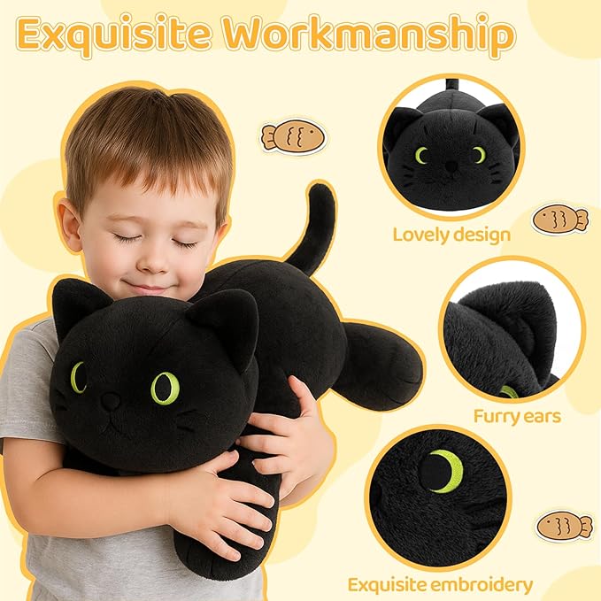 Weighted Cat Plush Pillow – 22-Inch, 4 lbs Heavy Stuffed Animal Toy, Soft & Cute, Calming & Stress Relief, Real Hug, Sleep Companion, Travel Companion for Kids and Adults