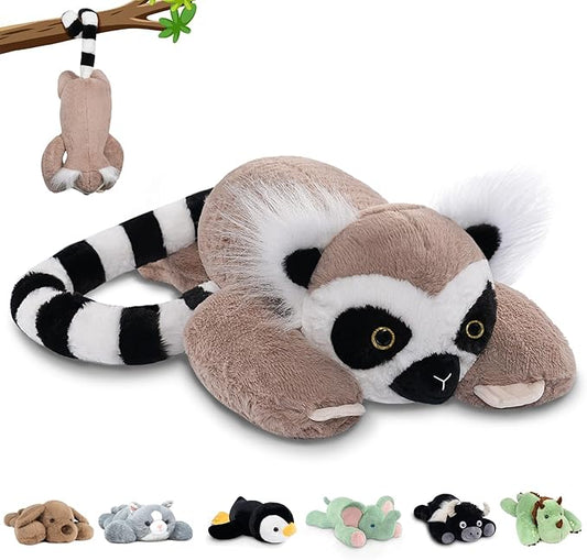 Niuniu Daddy 20" | 3.3 Pound Lemur Weighted Stuffed Animals, Large Pillowfort Plush Animal Toys for Kid Adult Baby, Cute Body Pillow for Gifts Presents Birthday Christmas Holiday Thanksgiving