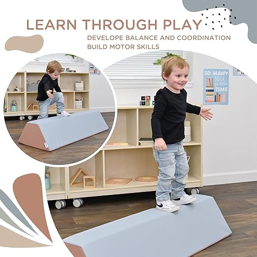 Children's Factory Soft Balance Beam, Firm Foam Walking Beam, Build Coordination and Gross Motor Skills, Soothing Elements Colorway