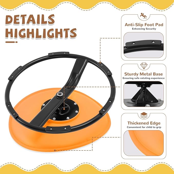 Zhenx Spinning Chair for Kids, Autism Kids Swivel Chair, Kids Sensory Chair, Spinning Chair for Autistic Kids & ADHD Children, Sit and Spin Training Body Coordination (Orange)