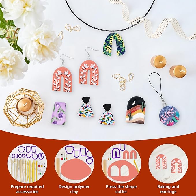 IGaiety Polymer Clay 110 Colors Oven Bake Clay Kit DIY Baking Clay Modeling Craft Clay with Sculpting Tools and Accessories 245 Pcs Non-Toxic Ideal Gift for Beginner Adults Kids Jewelry Making